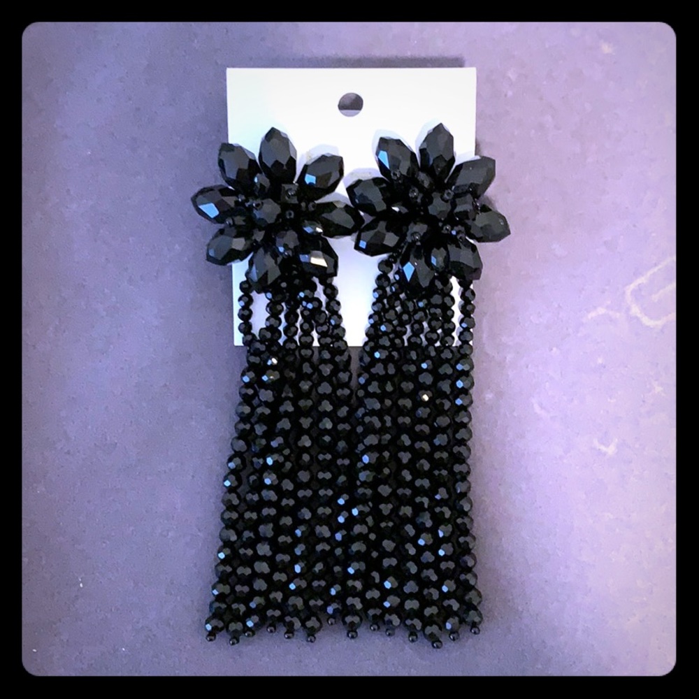 Kate Spade statement crystal tassel drop earrings